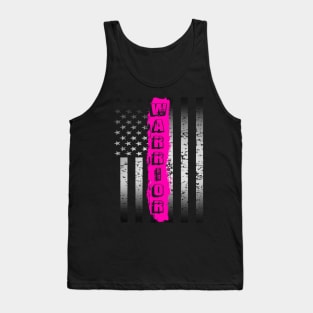 breast cancer warrior US flag Tank Top